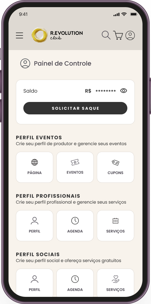 Painel de controle